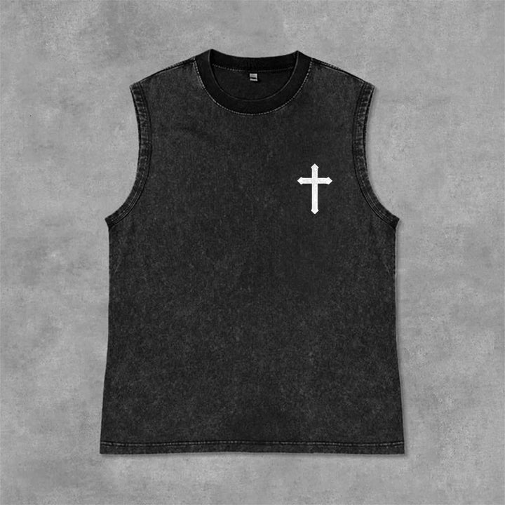 Christianartworkshop Not By My Strength But His Faith Statement Unisex Washed Tank Top - image 27