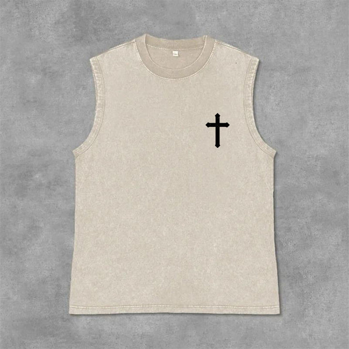 Christianartworkshop Not By My Strength But His Faith Statement Unisex Washed Tank Top - image 13
