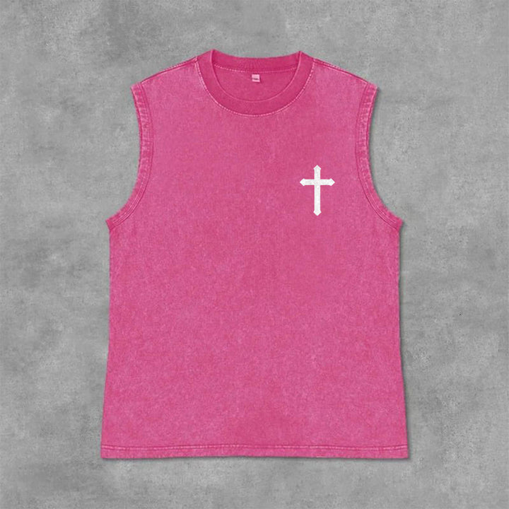 Christianartworkshop Not By My Strength But His Faith Statement Unisex Washed Tank Top - image 34