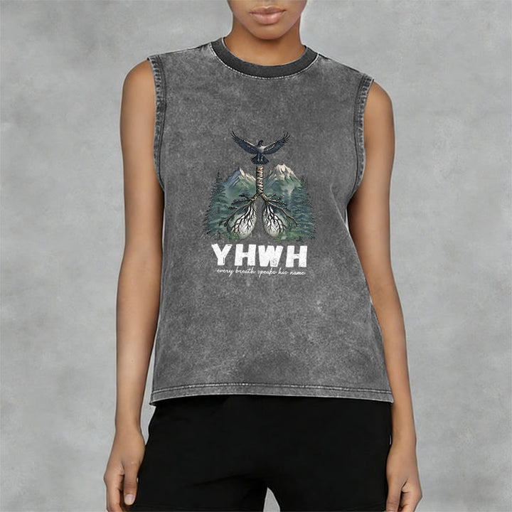 Christianartworkshop YHWH Breath of Life Faith Statement Unisex Washed Tank Top - image 14