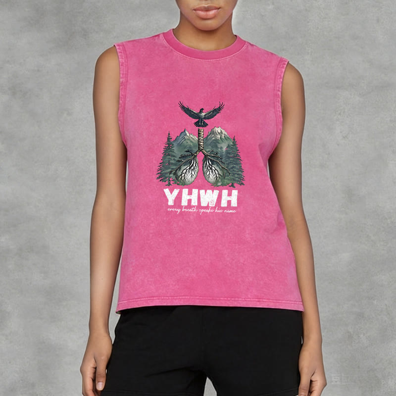 Christianartworkshop YHWH Breath of Life Faith Statement Unisex Washed Tank Top - image 11