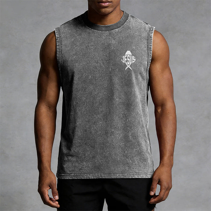 Christianartworkshop With God All Things Are Possible Anchor Unisex Washed Tank Top - image 23
