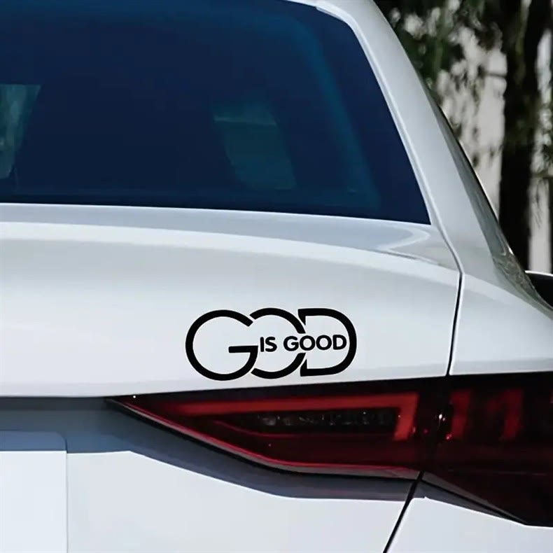 Christianartworkshop GOD IS GOOD Car Decal: Symbol of Faith and Blessing on the Road - image 1