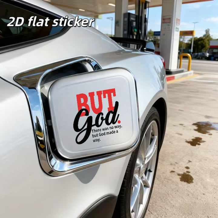 Christianartworkshop Weather-Resistant BUT GOD Car Sticker: Timeless Message of Hope - 10pcs - image 0