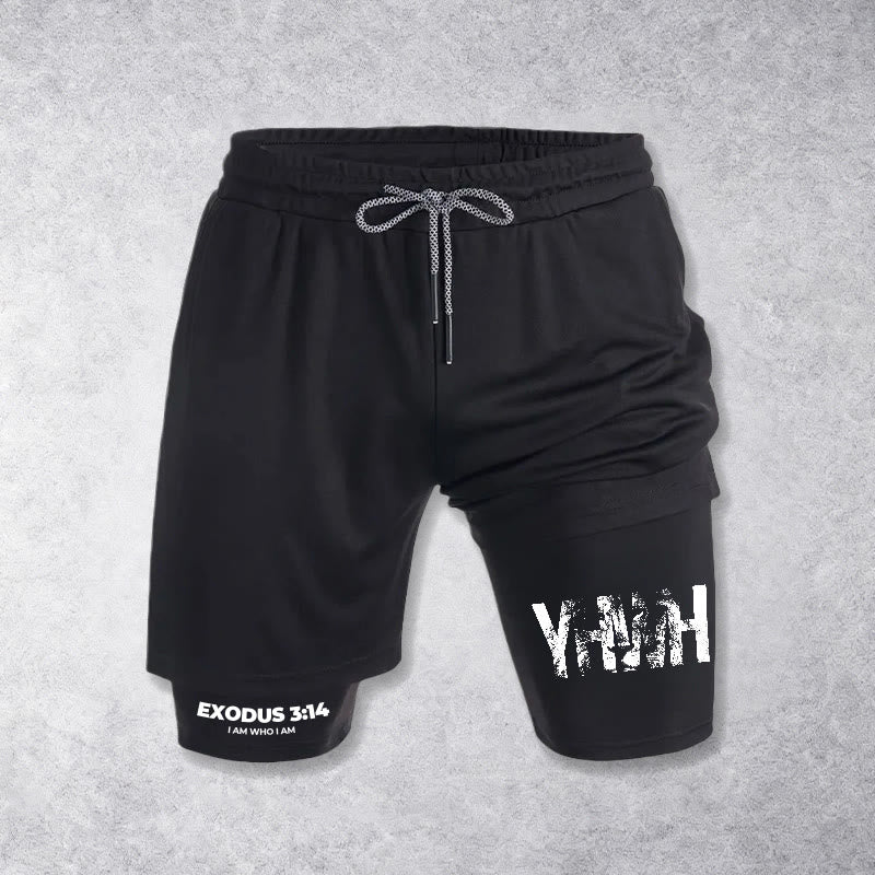 Christianartworkshop I AM WHO I AM Faith Performance Shorts - Black - 3XL - image 0