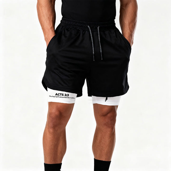 Christianartworkshop Acts 2:3 Holy Spirit Dove & Cross Performance Shorts - image 1