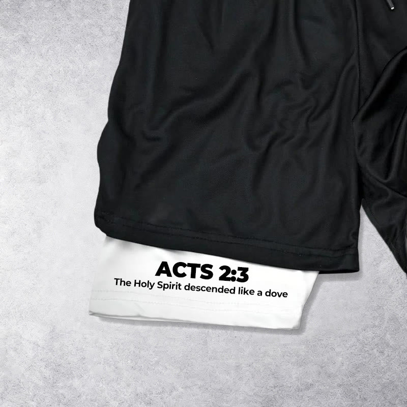 Christianartworkshop Acts 2:3 Holy Spirit Dove & Cross Performance Shorts - image 7
