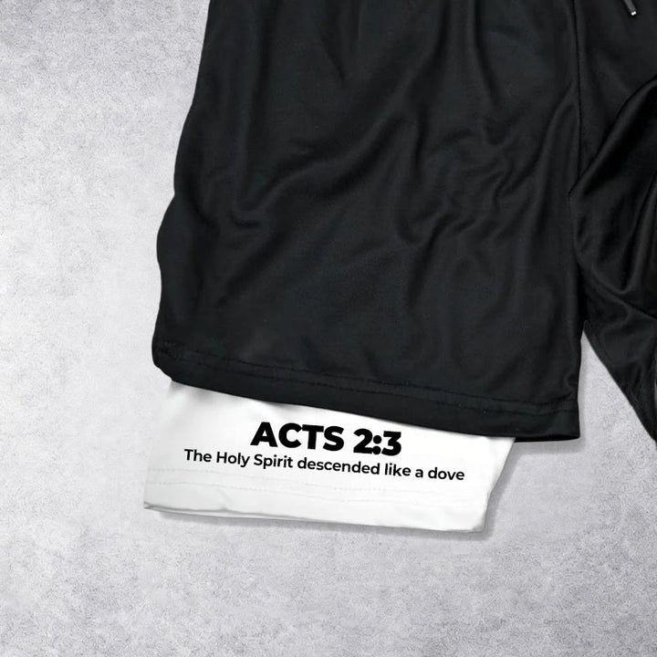 Christianartworkshop Acts 2:3 Holy Spirit Dove & Cross Performance Shorts - image 7