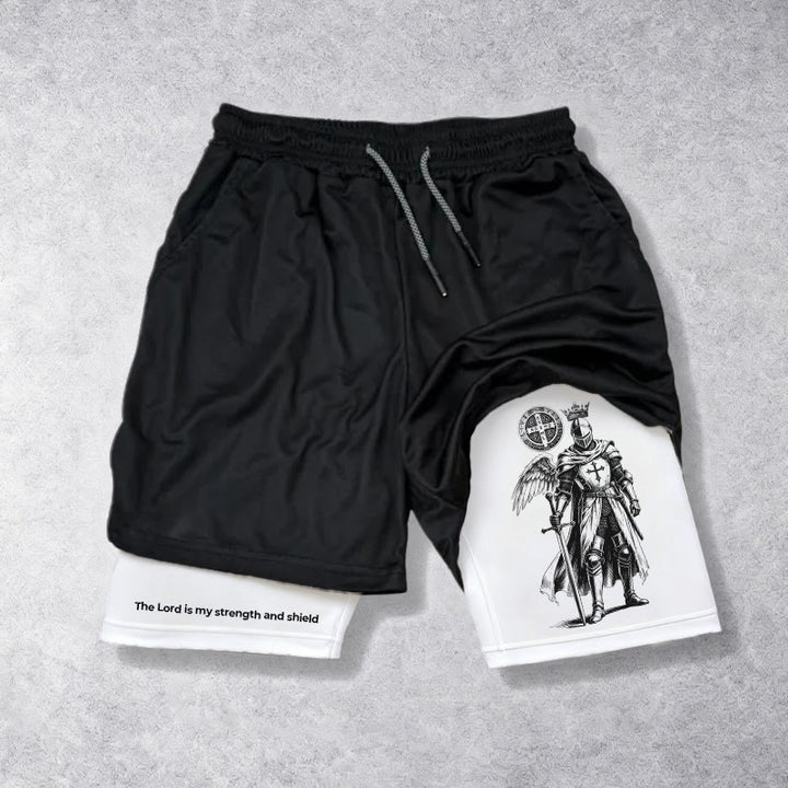 Christianartworkshop The Lord Is My Strength and Shield Knight Performance Shorts - image 4