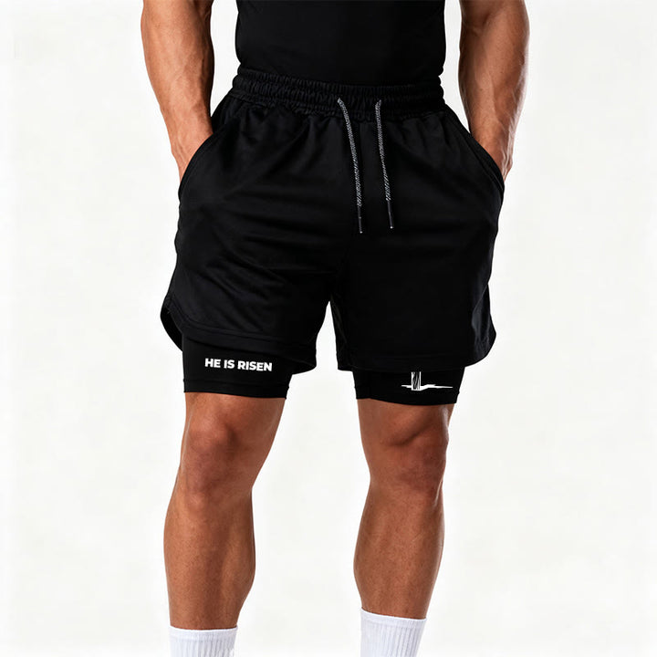 Christianartworkshop He Is Risen Resurrection Cross Performance Shorts - image 11