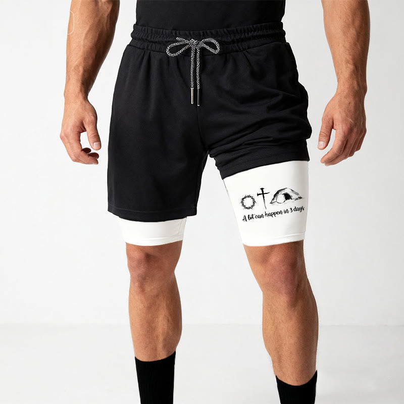 Christianartworkshop A Lot Can Happen in 3 Days Resurrection Symbols Performance Shorts - image 1