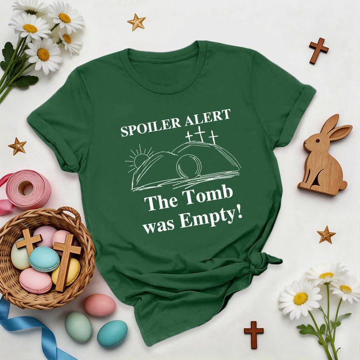 Christianartworkshop Empty Tomb Resurrection Graphic Premium T-Shirt - Dark Green - 2XL - image 2