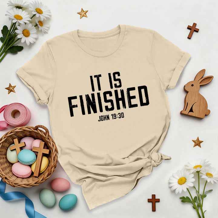 Christianartworkshop John 19:30 It Is Finished Distressed Premium T-Shirt - Beige - 2XL - image 8