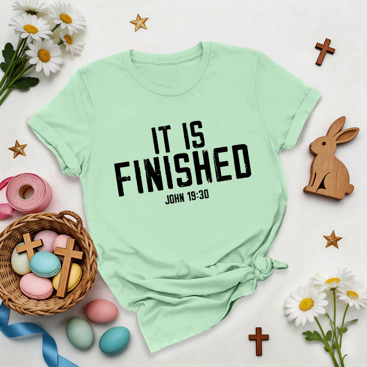 Christianartworkshop John 19:30 It Is Finished Distressed Premium T-Shirt - Light Green - 2XL - image 6