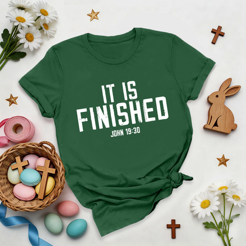 Christianartworkshop John 19:30 It Is Finished Distressed Premium T-Shirt - Dark Green - 2XL - image 4