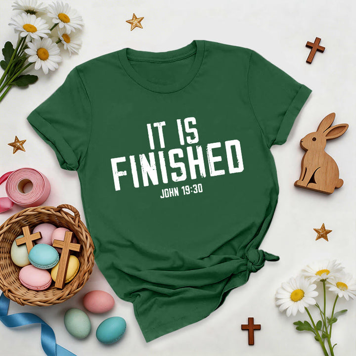 Christianartworkshop John 19:30 It Is Finished Distressed Premium T-Shirt - Dark Green - 2XL - image 4