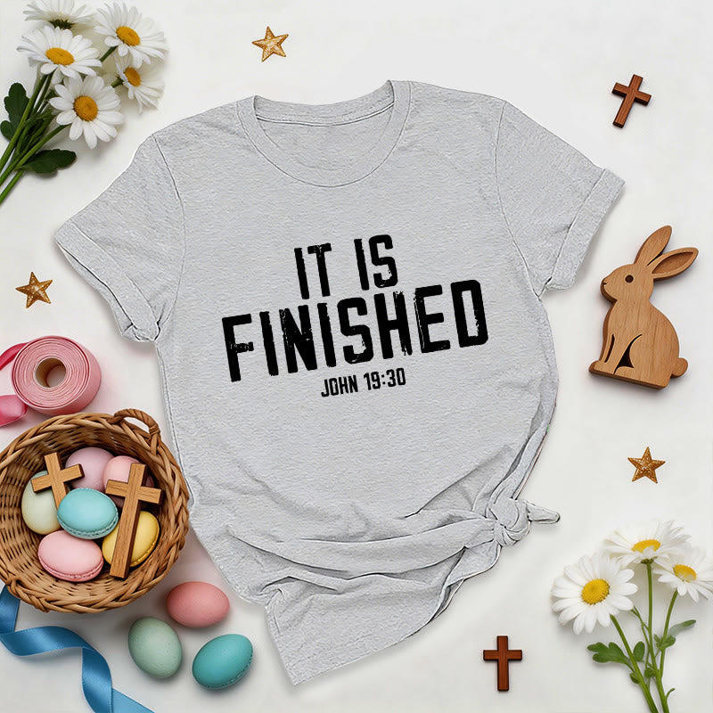 Christianartworkshop John 19:30 It Is Finished Distressed Premium T-Shirt - Grey - 2XL - image 1