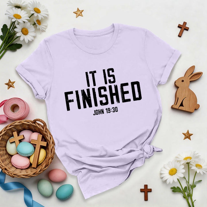 Christianartworkshop John 19:30 It Is Finished Distressed Premium T-Shirt - Purple - 2XL - image 5