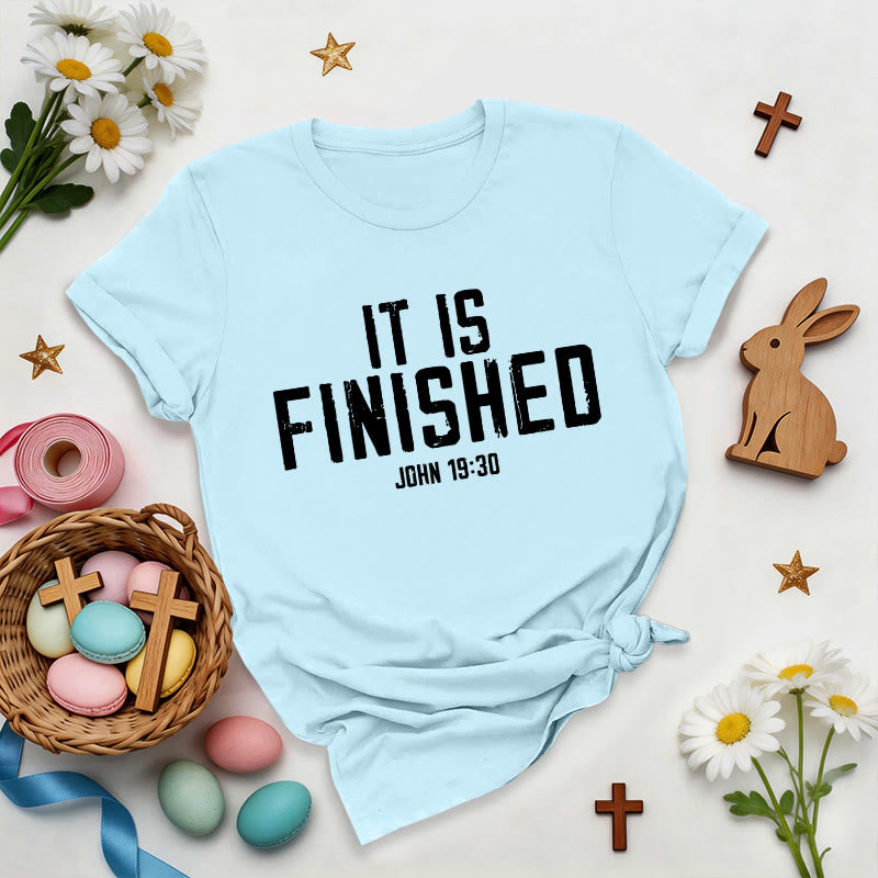 Christianartworkshop John 19:30 It Is Finished Distressed Premium T-Shirt - Blue - 2XL - image 7