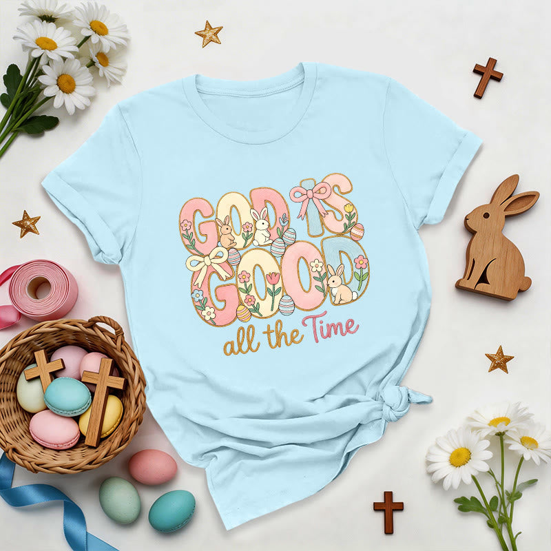 Christianartworkshop God Is Good Easter Motif Premium T-Shirt - Blue - 2XL - image 1