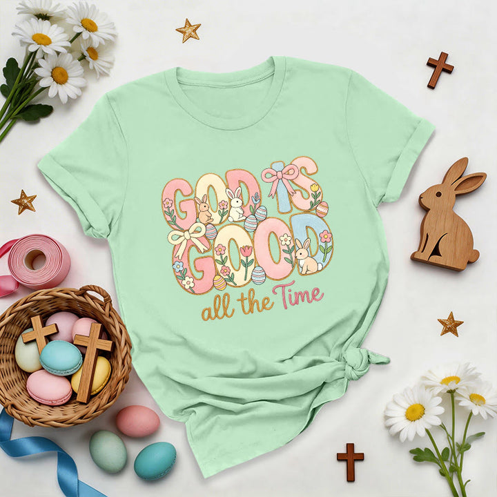 Christianartworkshop God Is Good Easter Motif Premium T-Shirt - Light Green - 2XL - image 0