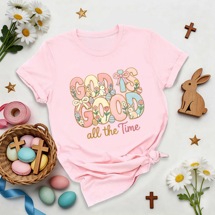 Christianartworkshop God Is Good Easter Motif Premium T-Shirt - Pink - 2XL - image 3