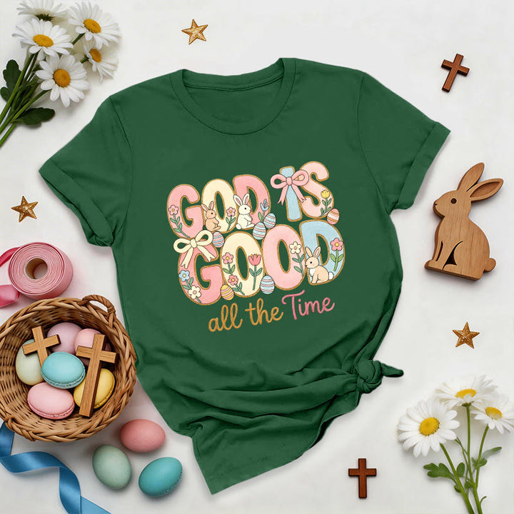 Christianartworkshop God Is Good Easter Motif Premium T-Shirt - Dark Green - 2XL - image 7
