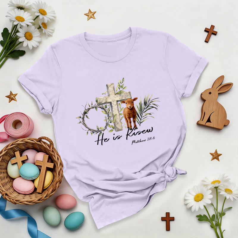 Christianartworkshop He Is Risen Matthew 28:6 Premium T-Shirt - Purple - 2XL - image 1