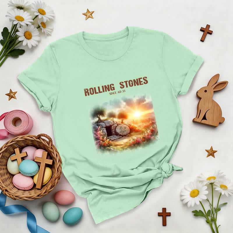 Christianartworkshop Faith-Inspired Rolling Stones T-Shirt - Light Green - 2XL - image 8