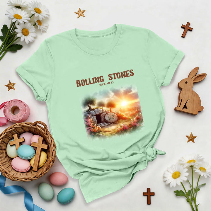 Christianartworkshop Faith-Inspired Rolling Stones T-Shirt - Light Green - 2XL - image 8