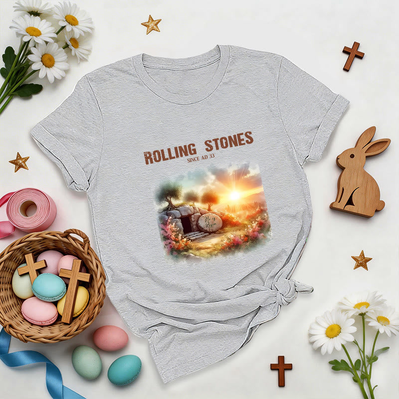 Christianartworkshop Faith-Inspired Rolling Stones T-Shirt - Grey - 2XL - image 3