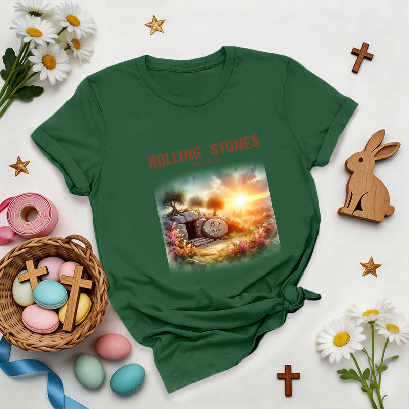 Christianartworkshop Faith-Inspired Rolling Stones T-Shirt - Dark Green - 2XL - image 6