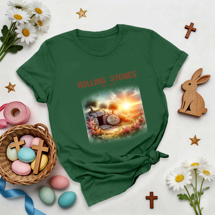 Christianartworkshop Faith-Inspired Rolling Stones T-Shirt - Dark Green - 2XL - image 6