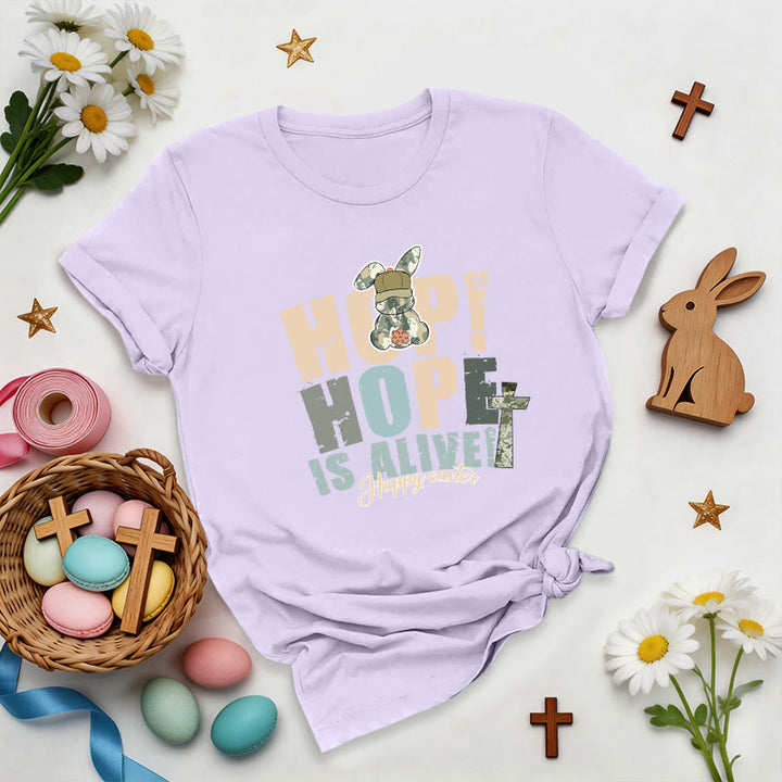 Christianartworkshop Hope Is Alive Easter Premium T-Shirt - Purple - 2XL - image 4