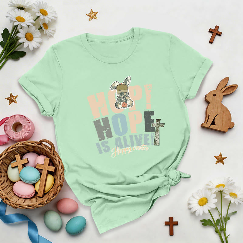 Christianartworkshop Hope Is Alive Easter Premium T-Shirt - Light Green - 2XL - image 5