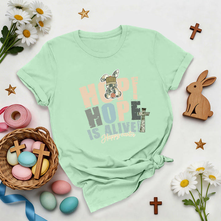 Christianartworkshop Hope Is Alive Easter Premium T-Shirt - Light Green - 2XL - image 5
