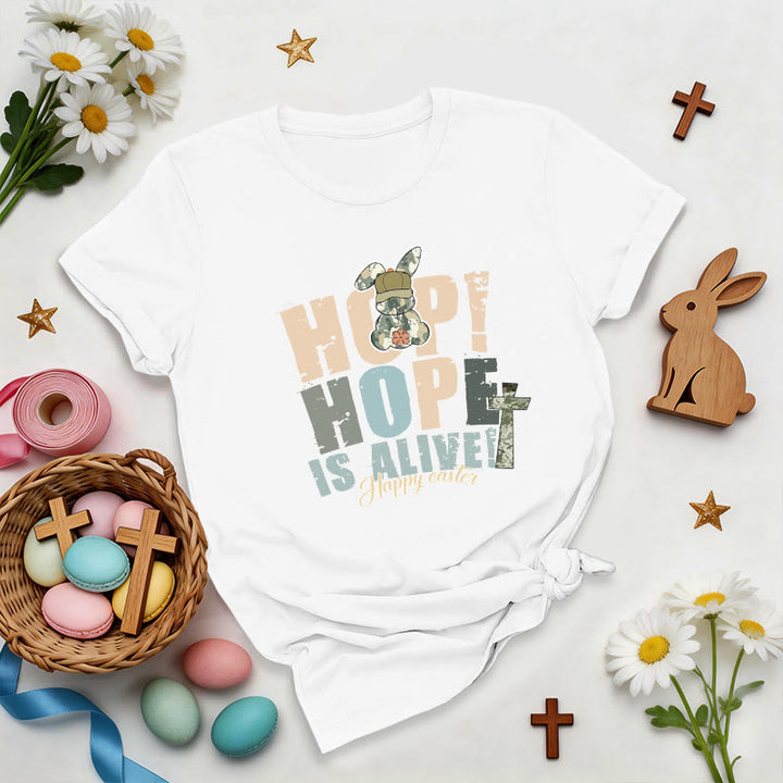 Christianartworkshop Hope Is Alive Easter Premium T-Shirt - White - 2XL - image 1