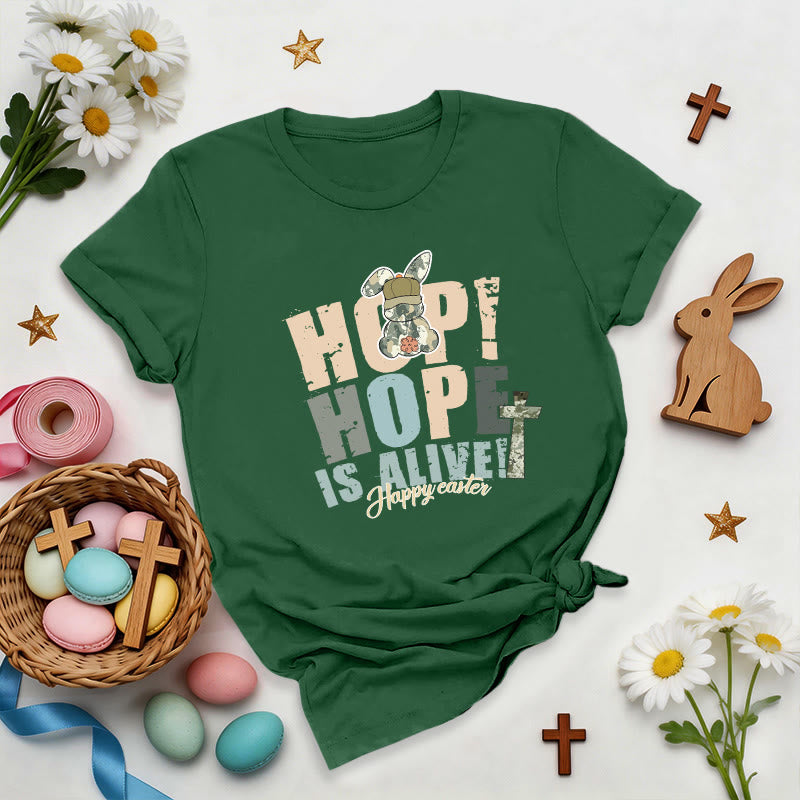Christianartworkshop Hope Is Alive Easter Premium T-Shirt - Dark Green - 2XL - image 3