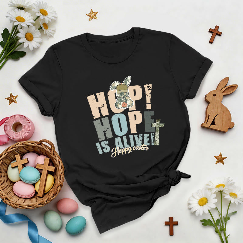 Christianartworkshop Hope Is Alive Easter Premium T-Shirt - Black - 2XL - image 2
