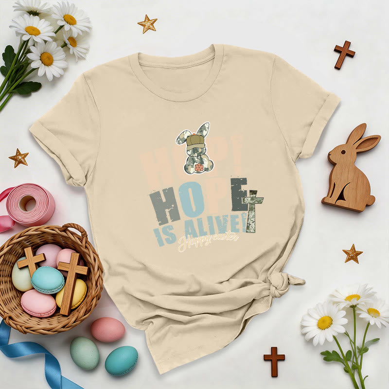 Christianartworkshop Hope Is Alive Easter Premium T-Shirt - Beige - 2XL - image 7