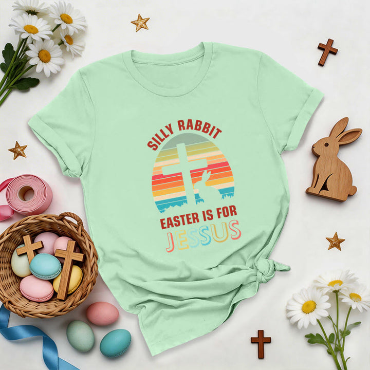 Christianartworkshop Easter Is For Jesus Retro Premium T-Shirt - Light Green - 2XL - image 4