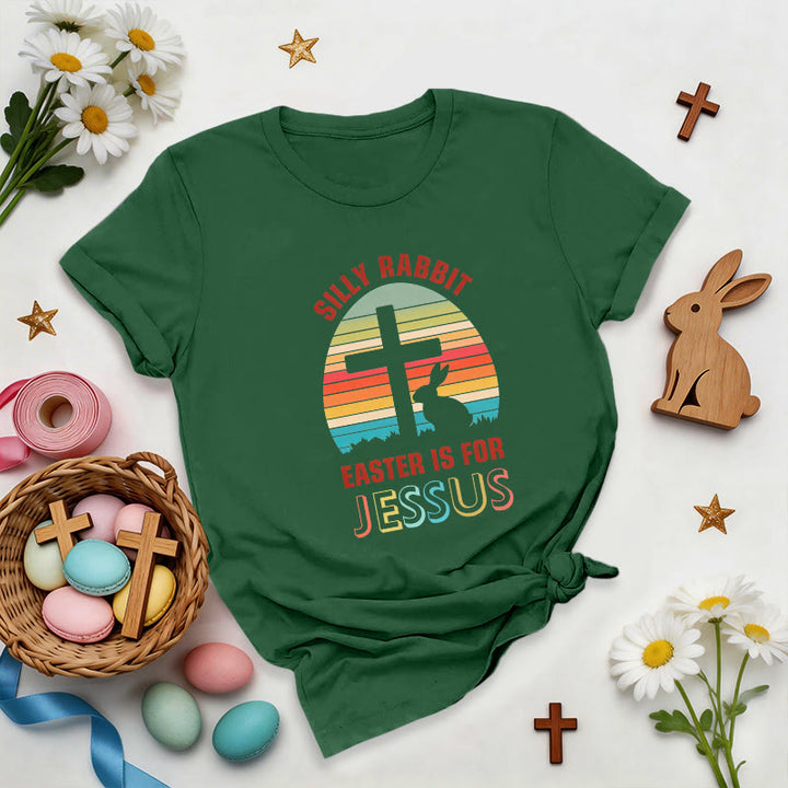 Christianartworkshop Easter Is For Jesus Retro Premium T-Shirt - Dark Green - 2XL - image 2