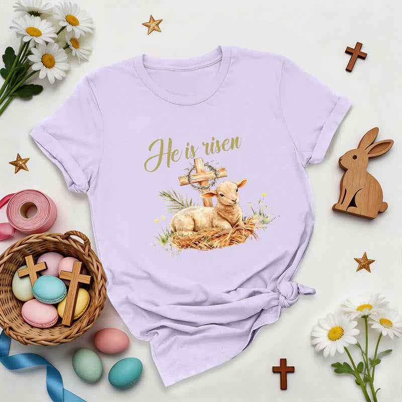 Christianartworkshop Lamb & Cross Easter T-Shirt - Purple - 2XL - image 2