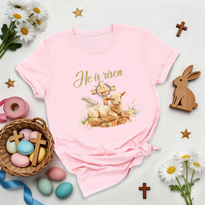 Christianartworkshop Lamb & Cross Easter T-Shirt - Pink - 2XL - image 6