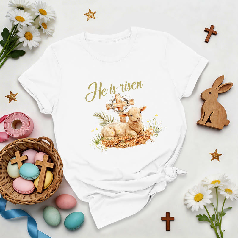 Christianartworkshop Lamb & Cross Easter T-Shirt - White - 2XL - image 8