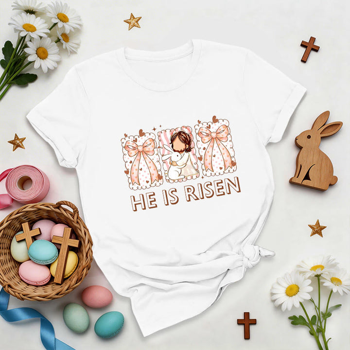 Christianartworkshop Easter Bunny Girl Resurrection T-Shirt - White - 2XL - image 7