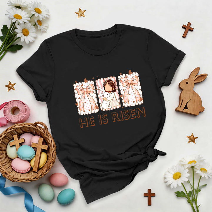 Christianartworkshop Easter Bunny Girl Resurrection T-Shirt - Black - 2XL - image 8