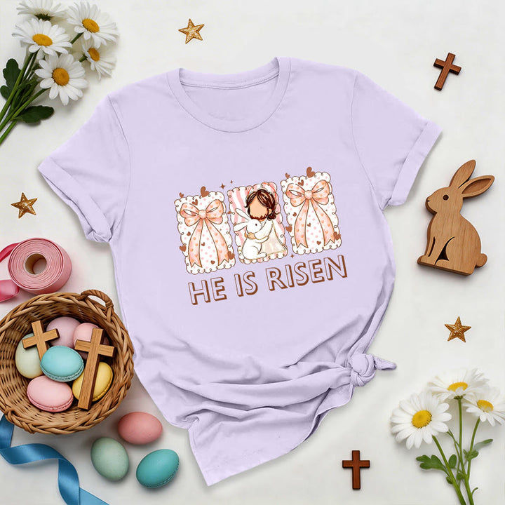 Christianartworkshop Easter Bunny Girl Resurrection T-Shirt - Purple - 2XL - image 1