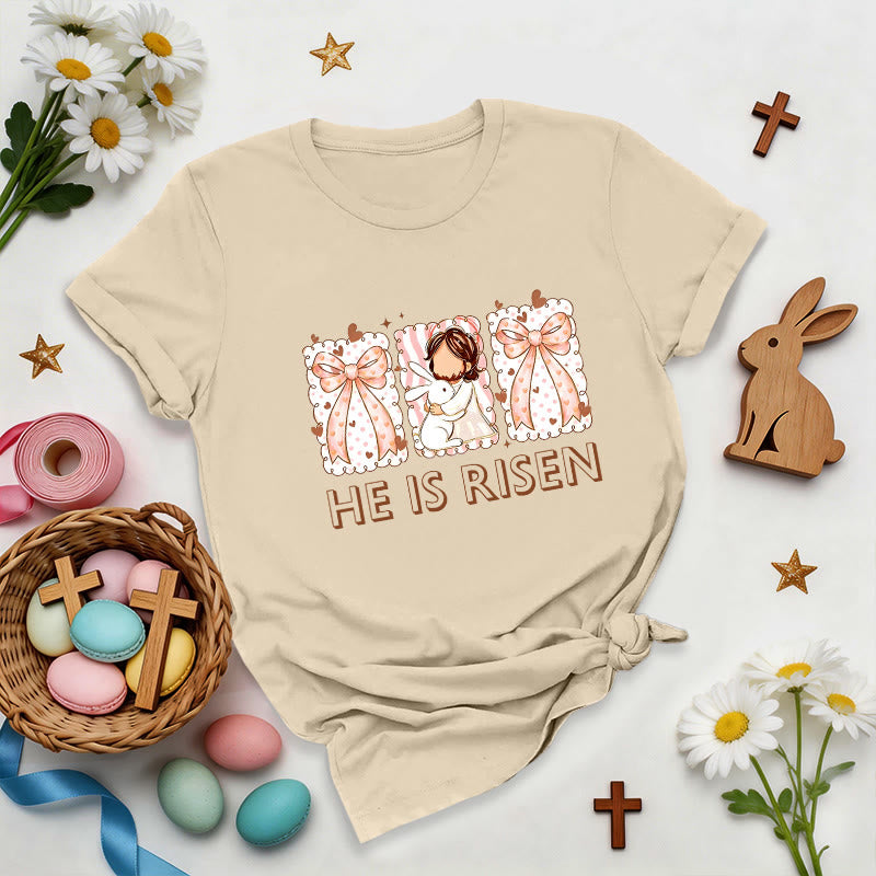 Christianartworkshop Easter Bunny Girl Resurrection T-Shirt - Beige - 2XL - image 4