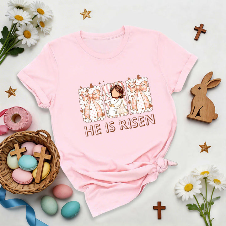 Christianartworkshop Easter Bunny Girl Resurrection T-Shirt - Pink - 2XL - image 5